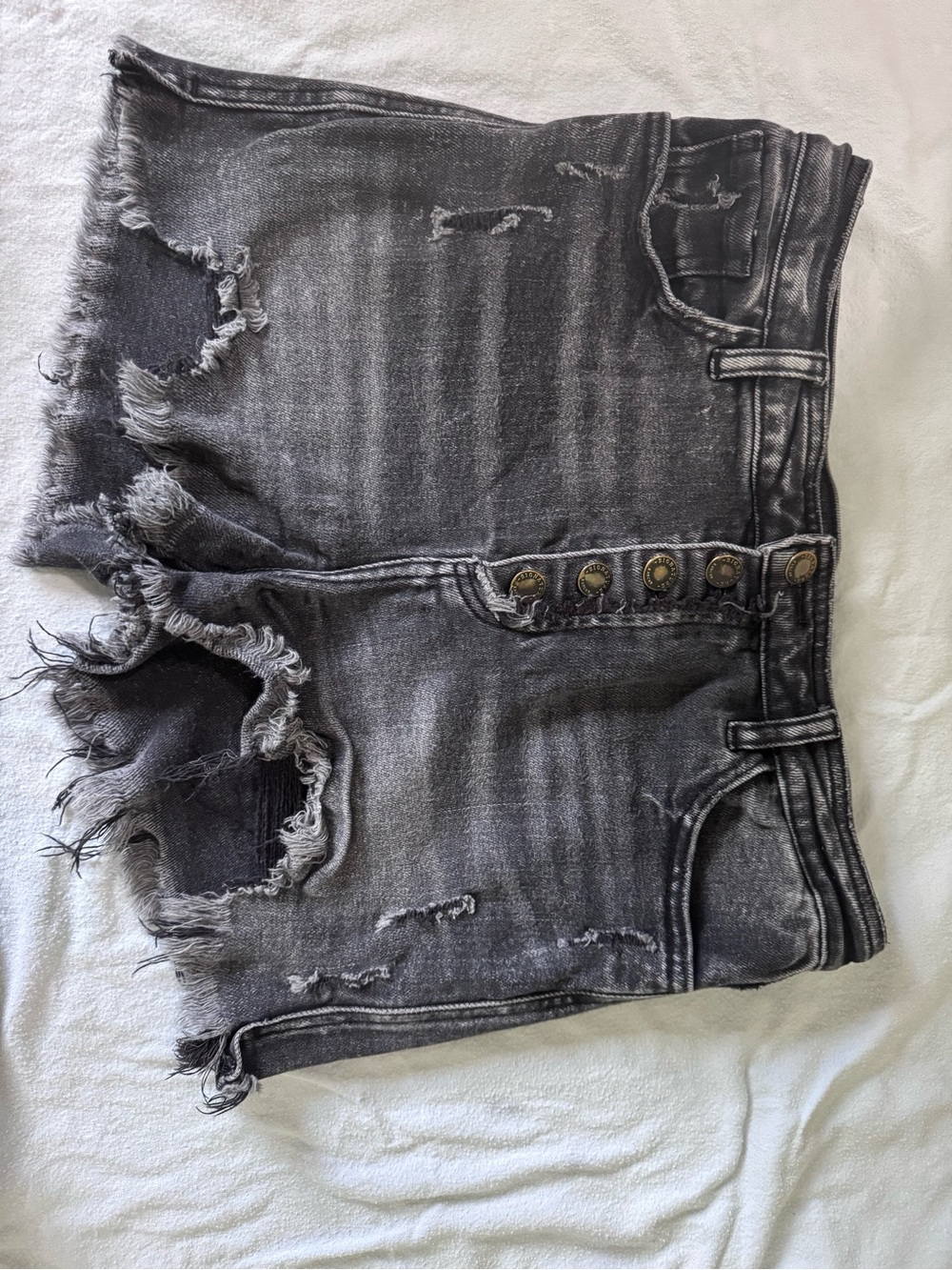 KanCan Distressed High Waist Black Denim Shorts